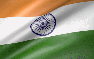 Waving Indian flag with the Ashoka Chakra